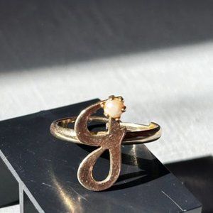 Vintage adjustable ring with pearl